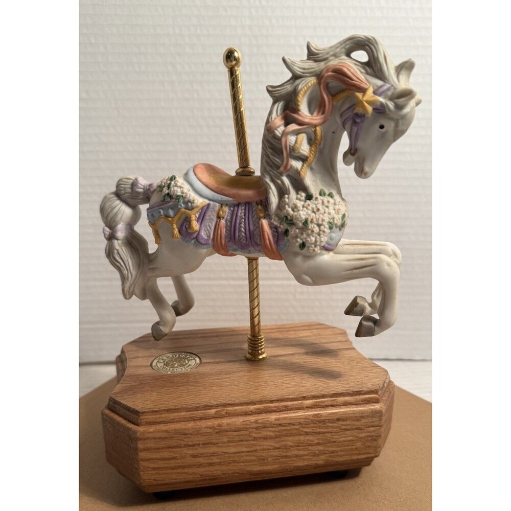 Vintage Geo Lefton Carousel Collection Horse Music Box The Sting 1992